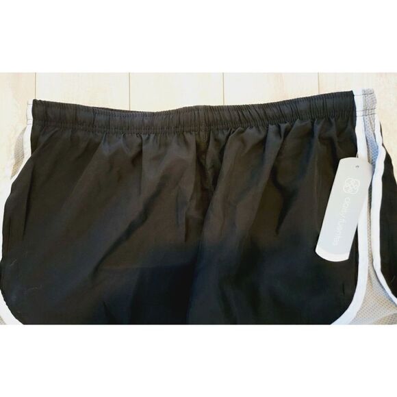 Daisey Fuentes Fit XL Black Gym Shorts Women's Black Gray‎ Retro Look NWT - Picture 2 of 6